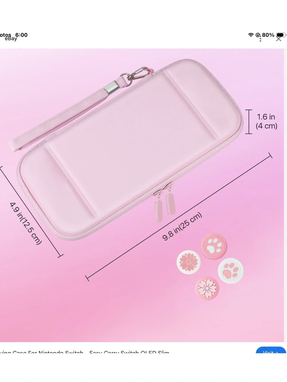 Pink Kids Candy Cat Zip Pouch - Cute Travel Case D27